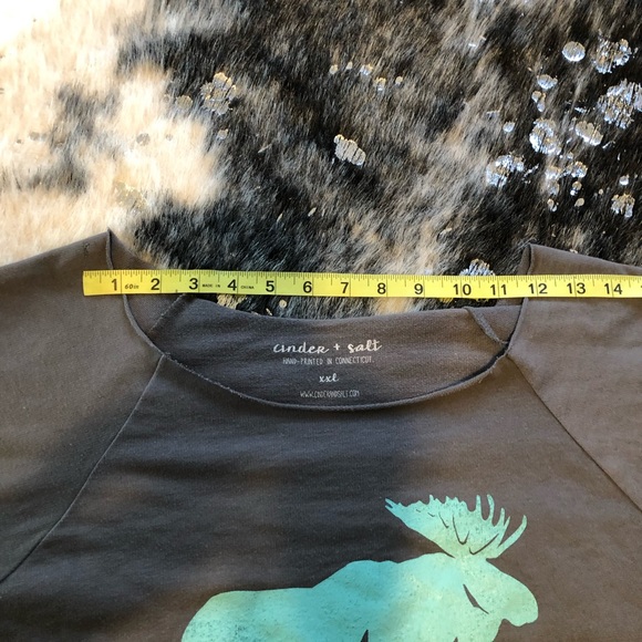 🤚 hand-printed in Connecticut MOOSE tee - Picture 5 of 10